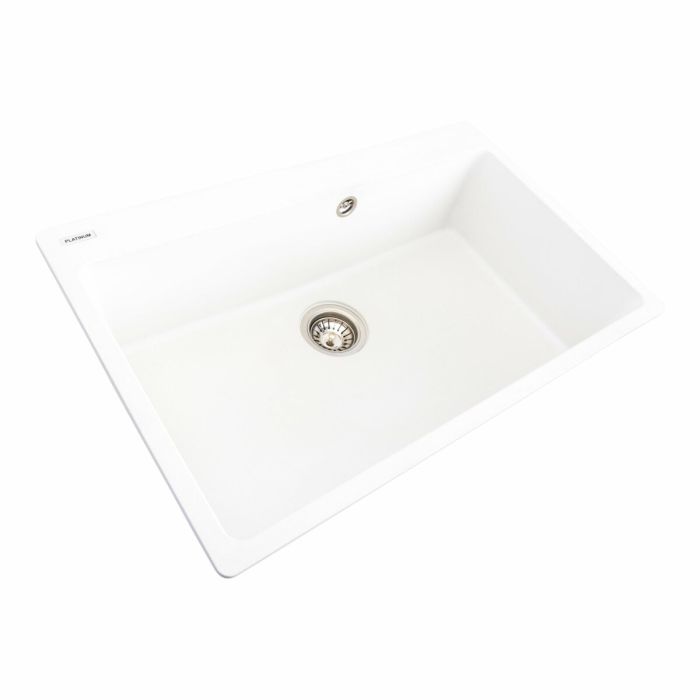 Гранітна мийка для кухні Platinum 7850 Bogema матова (біла), L