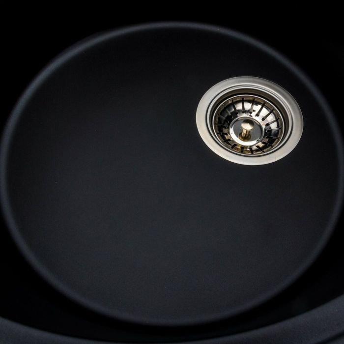 Гранітне миття для кухні Platinum 5847 ONYX матове (чорне), L