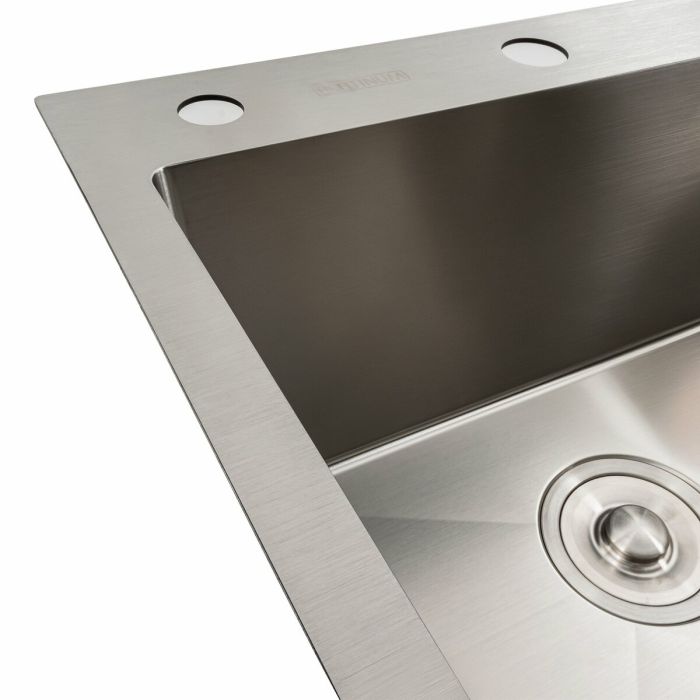 Кухонная мойка нержавейка 78*48 L Platinum Handmade (два отверстия, круглый сифон 3,0/0,8)