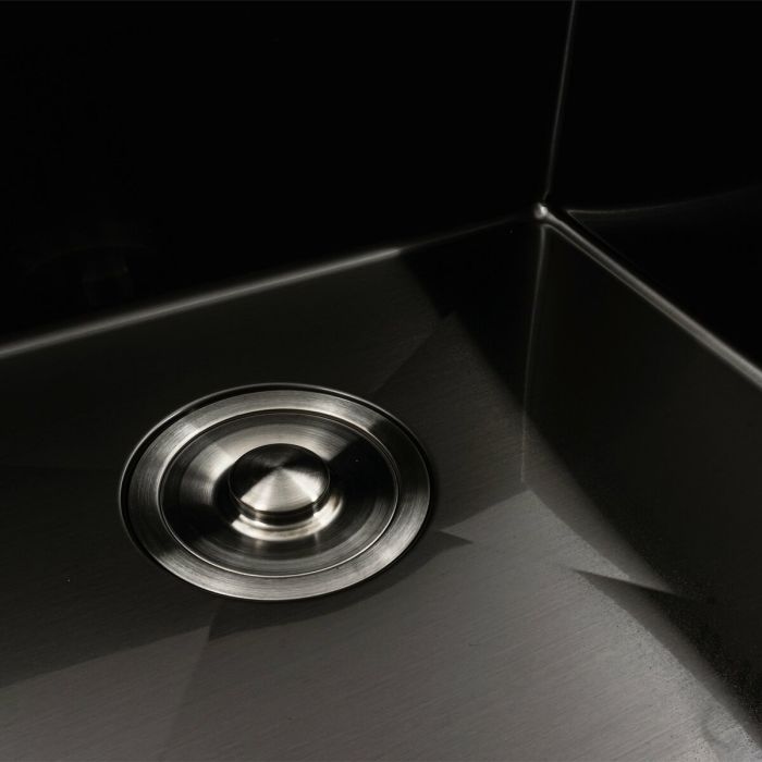 Кухонная мойка черная PVD 78*48 L Platinum Handmade (два отверстия, круглый сифон 3,0/0,8)