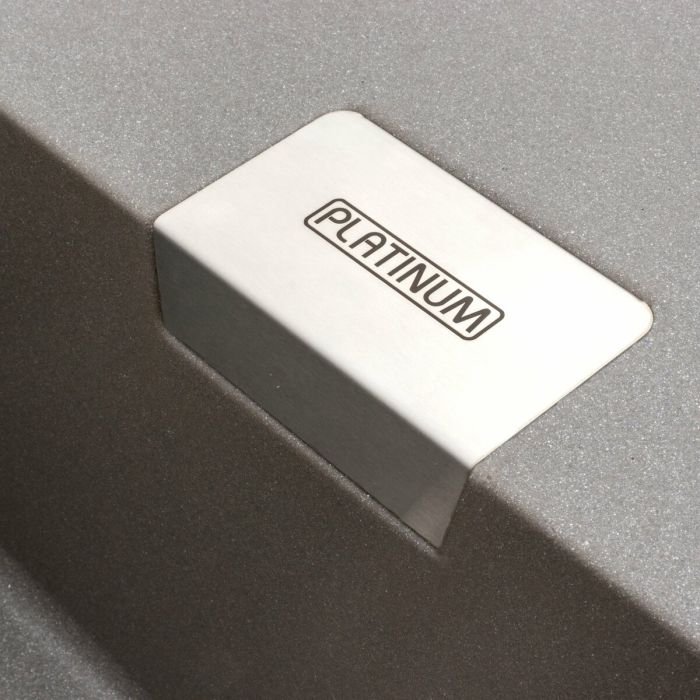 Гранитная мойка для кухни Platinum 8650 DIAMOND матовая (серый муссон), L