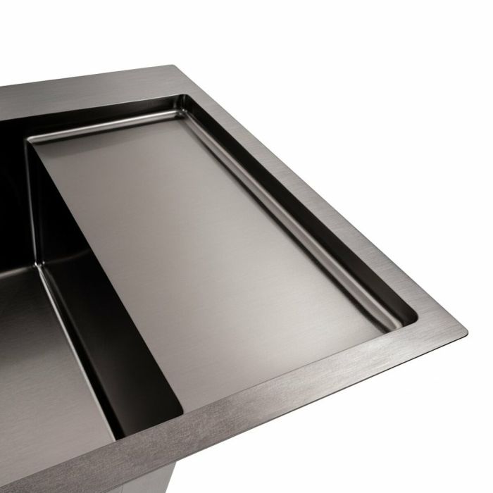 Кухонная мойка CM 65*50 L PVD черная Platinum Handmade (круглый сифон 3.0/0.8)