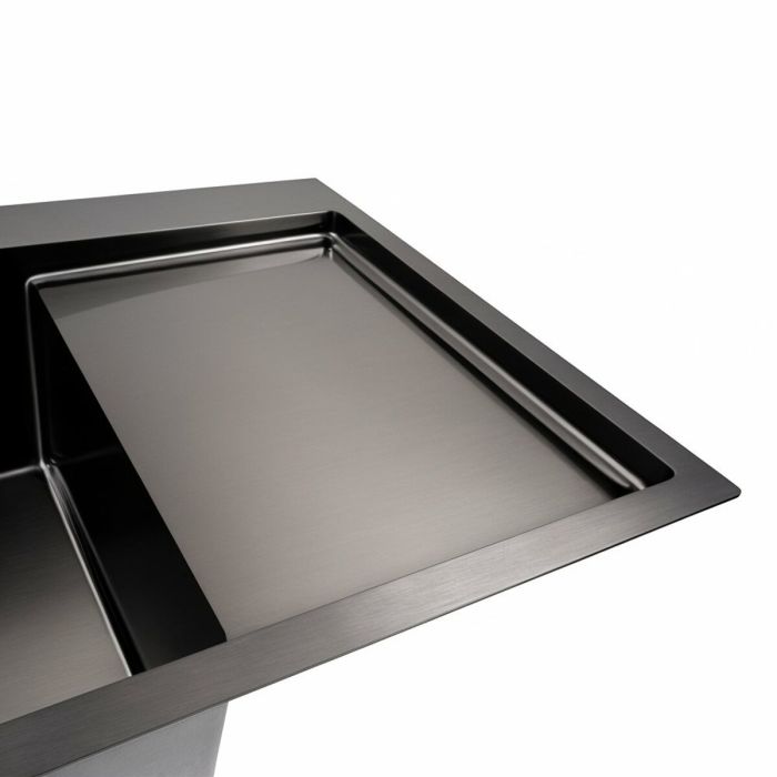 Кухонная мойка СМ 78*50 L PVD черная Platinum Handmade (круглый сифон 3.0/0.8)