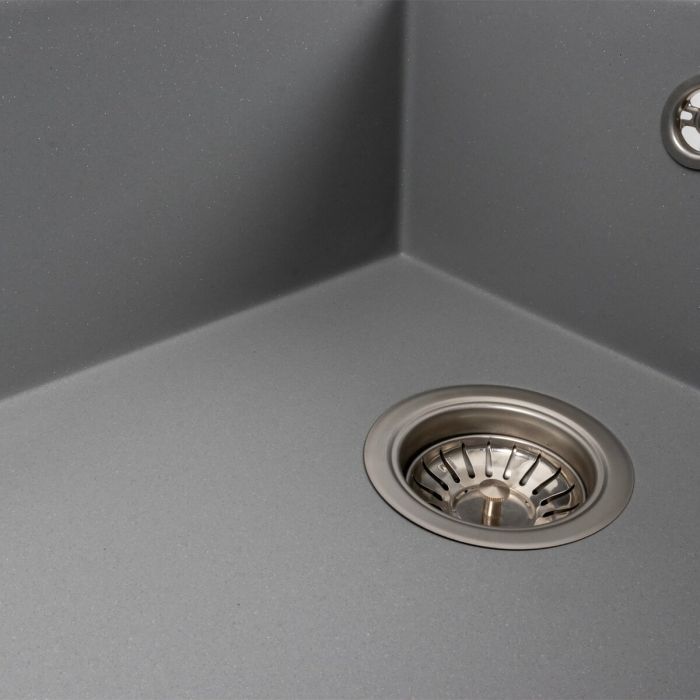 Гранітне миття для кухні Platinum 7950 AZURIT матовий Сірий металік, L