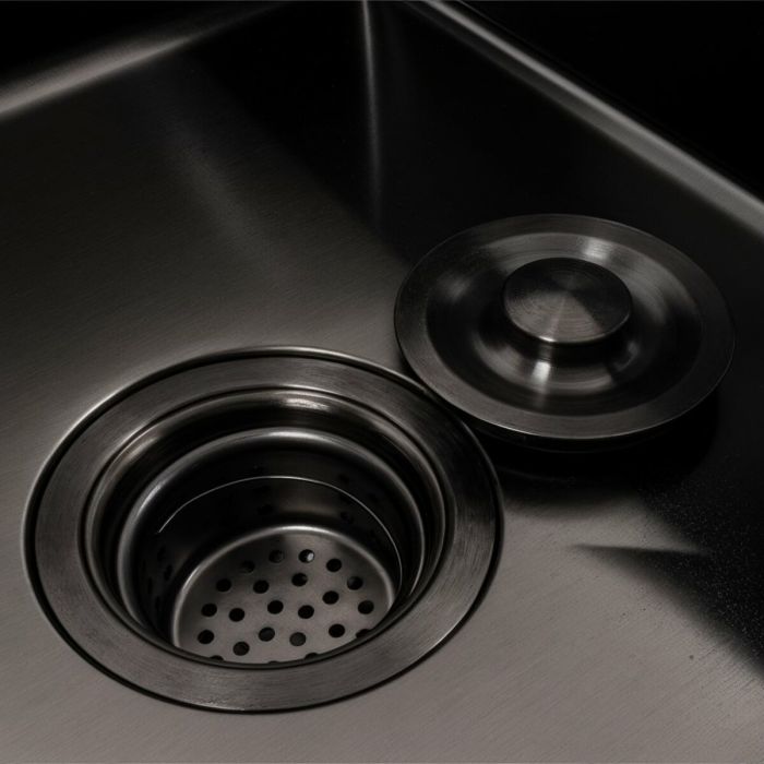 Кухонная мойка CM 78*50 L черная PVD VALESO Handmade (круглый сифон 3,0/0,8)