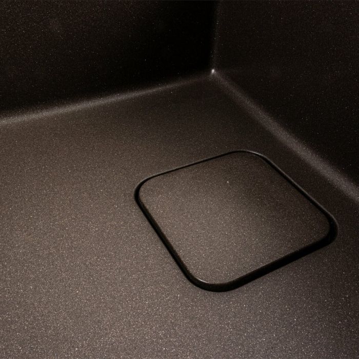 Гранитная мойка для кухни Platinum 7850 CUBE матовая Темная скала, R
