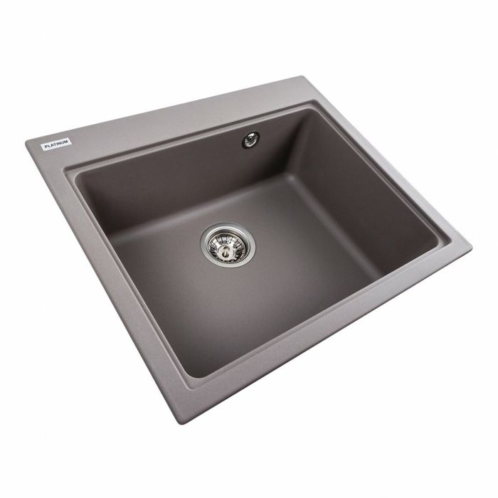 Гранитная мойка для кухни Platinum 5852 VESTA матовая Дюна, ЦЕНТР