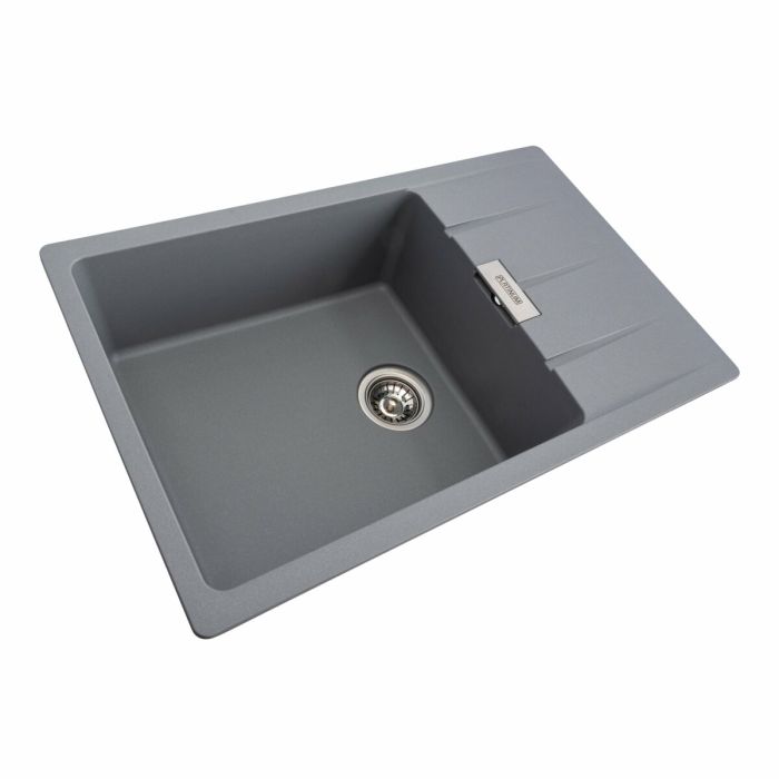 Гранитная мойка для кухни Platinum 7850 ROMA матовая Серый металлик, R