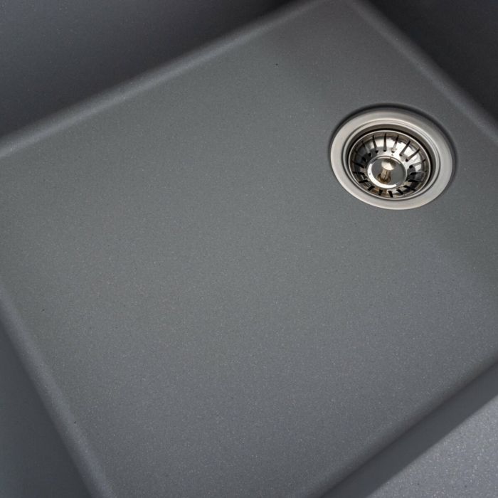 Гранитная мойка для кухни Platinum 7850 ROMA матовая Серый металлик, R