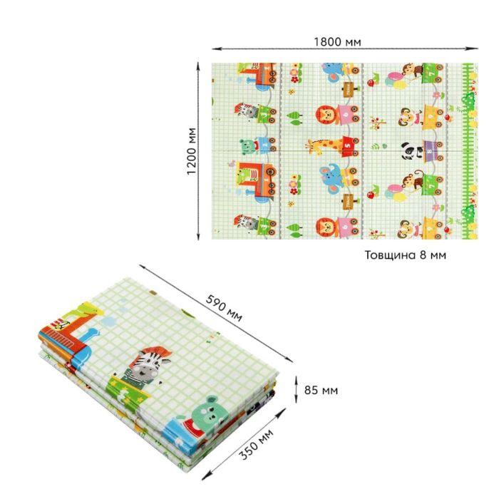 Килимок дитячий 1,2х1,8mх8mm Паровозики-Ростомер (281) SW-00001380